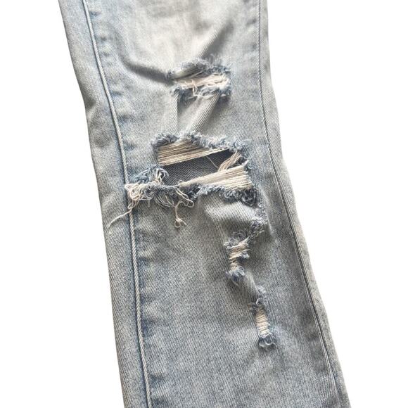 Vervet Skinny Jeans Women's Size 24 Blue Light wash distressed Button fly Grunge - Picture 10 of 15